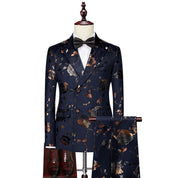 Men's 2 Pieces Double Breasted Floral Suit Jacket