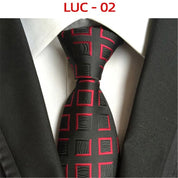 Men's Classic Polyester Tie Checked Jacquard Necktie
