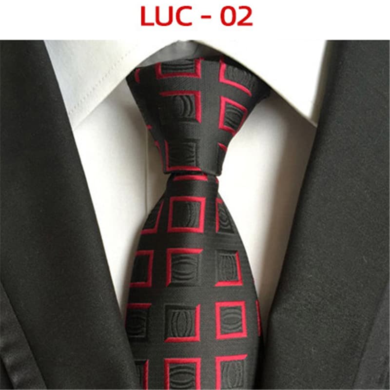 Men's Classic Polyester Tie Checked Jacquard Necktie
