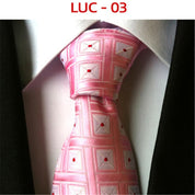 Men's Classic Polyester Tie Checked Jacquard Necktie