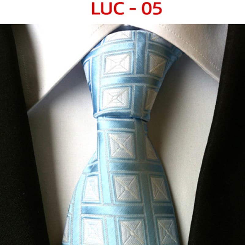 Men's Classic Polyester Tie Checked Jacquard Necktie