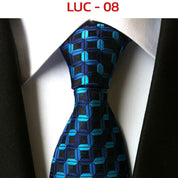 Men's Classic Polyester Tie Checked Jacquard Necktie
