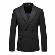 Men's 3 Piece Solid Suit in White & Black
