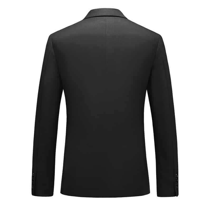 Mens Solid Double Breasted Blazer in Black and White