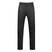 2 Piece Jacquard Skinny Suit in Black