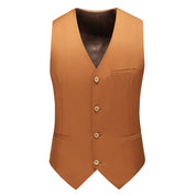 Men's Single Breasted Stylish Plain Vest Slim Fit Solid Waistcoat For Prom Groomsman Wedding Party