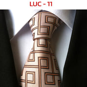 Men's Classic Polyester Tie Checked Jacquard Necktie