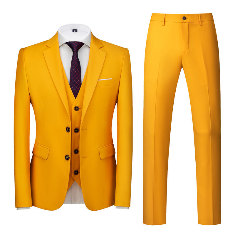 Men 3 Piece Suit Solid 8 Colors 2 Button Closure