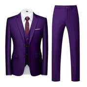 Men 3 Piece Suit Solid 8 Colors 2 Button Closure