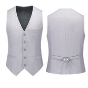 Men's 3 Piece One Button Suit in Red Khaki Light Grey Orange Yellow Solid Colors