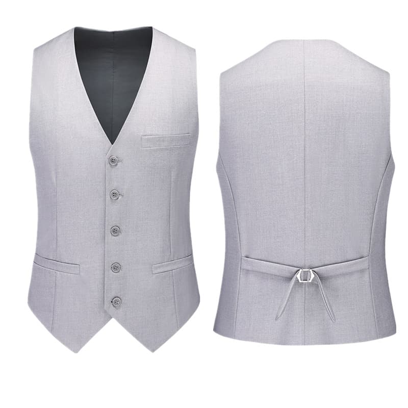 Men's 3 Piece One Button Suit in Red Khaki Light Grey Orange Yellow Solid Colors