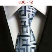Men's Classic Polyester Tie Checked Jacquard Necktie