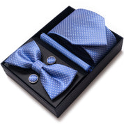 Men's 4 Pieces Business Ties & Square Scarf & Cufflinks Set