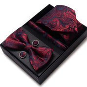 Men's 4 Pieces Gift Ties & Square Scarf & Cufflinks Set