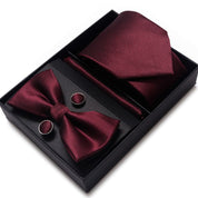Men's 4 Pieces Gift Ties & Square Scarf & Cufflinks Set