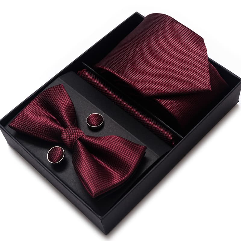 Men's 4 Pieces Gift Ties & Square Scarf & Cufflinks Set