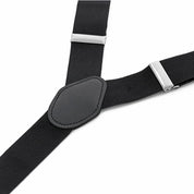 Mens Y-Shape Adjustable Suspender With Solid Black Blue Elastic Straps