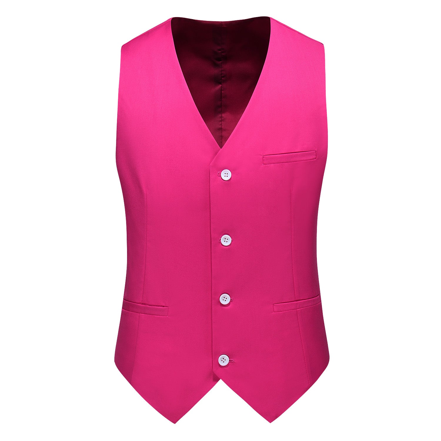 Men's Single Breasted Stylish Plain Vest Slim Fit Solid Waistcoat For Prom Groomsman Wedding Party