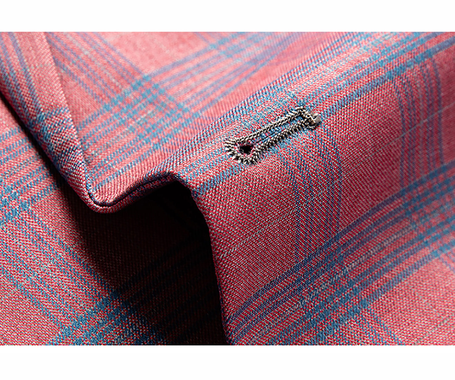 Men's Plaid Blazer in Blue Beige Pink Checked