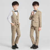 Boys Suit 5 Piece Student Host Wedding Dress Performance Clothes