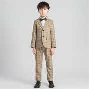 Boys Suit 5 Piece Student Host Wedding Dress Performance Clothes