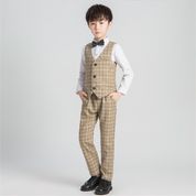 Boys Suit 5 Piece Student Host Wedding Dress Performance Clothes