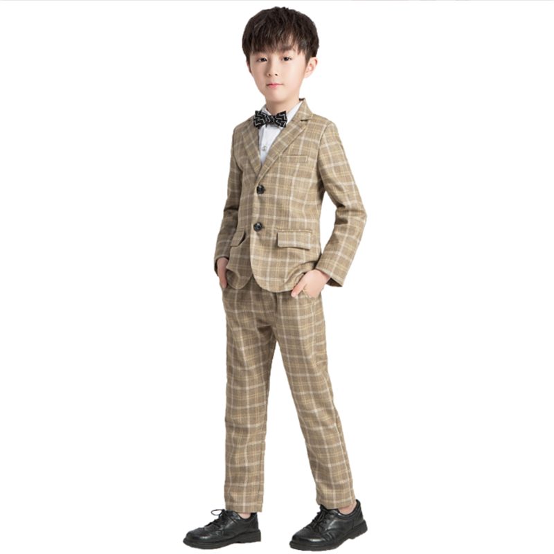 Boys Suit 5 Piece Student Host Wedding Dress Performance Clothes