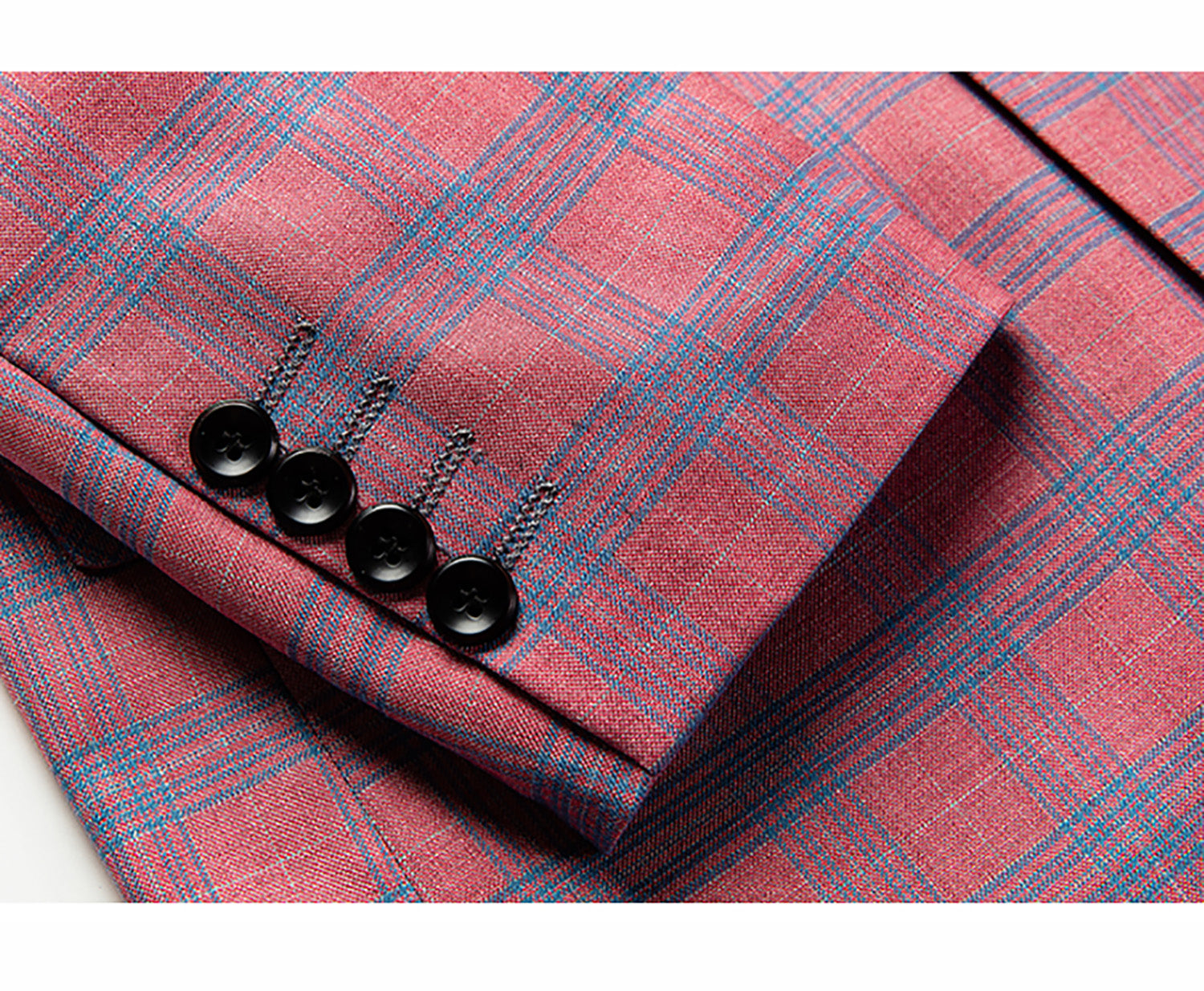 Men's Plaid Blazer in Blue Beige Pink Checked