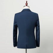 Men's 2 Piece Solid Suits in Grey Blue Red Black