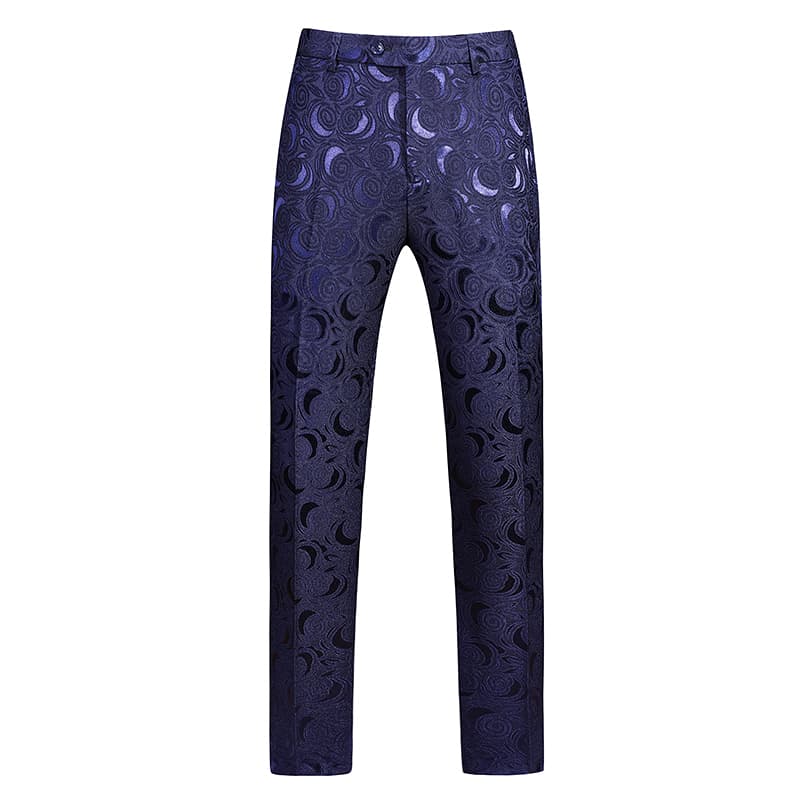 Printed Flat Front Pants in Black White