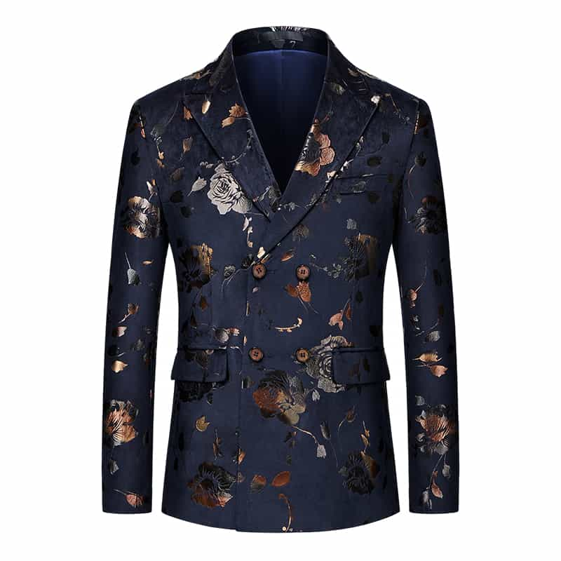 Printed blue clearance blazer