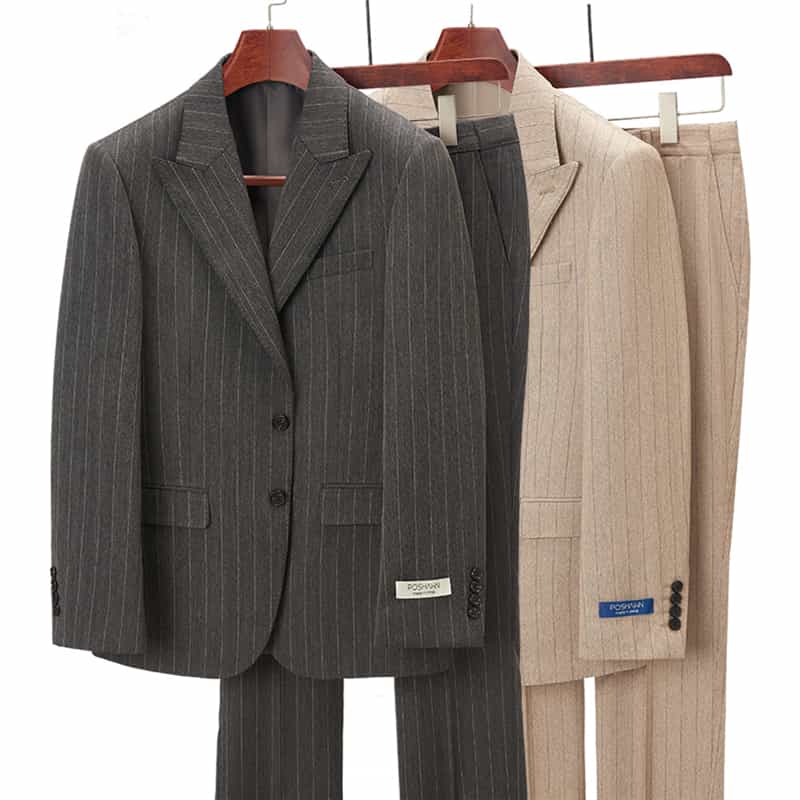 Mens 2 Piece Suit Slim Fit Pinstriped  Leisure Tuxedos For Wedding Prom Groomsmen Party