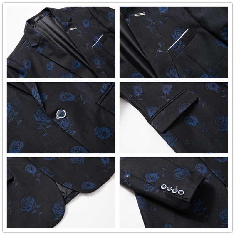 Men's Printed Blazer in 3 Colors One Button