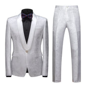 Men's 2 Piece Paisley Tuxedo with Shawl Collar