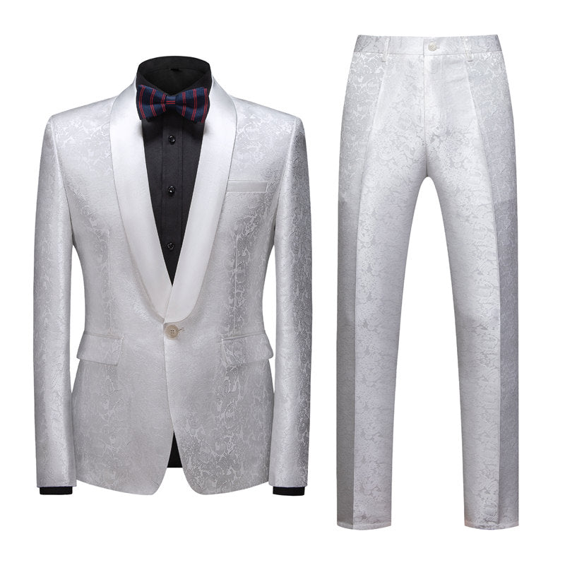 Men's 2 Piece Paisley Tuxedo with Shawl Collar