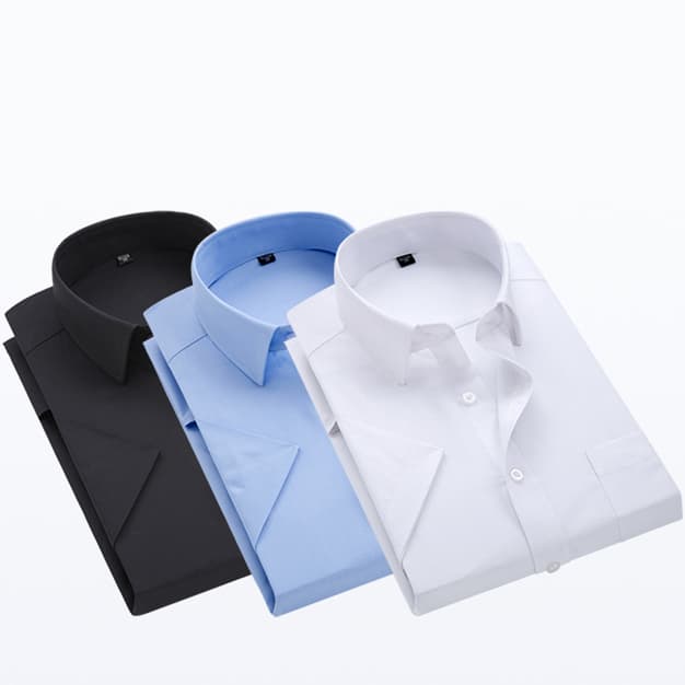men's short sleeve dress shirts for wedding Men's Dress Shirt Solid Slim Fit Short Sleeve For Prom Wedding