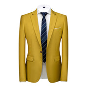 Men Blazer with One Button Closure in Solid 8 Colors