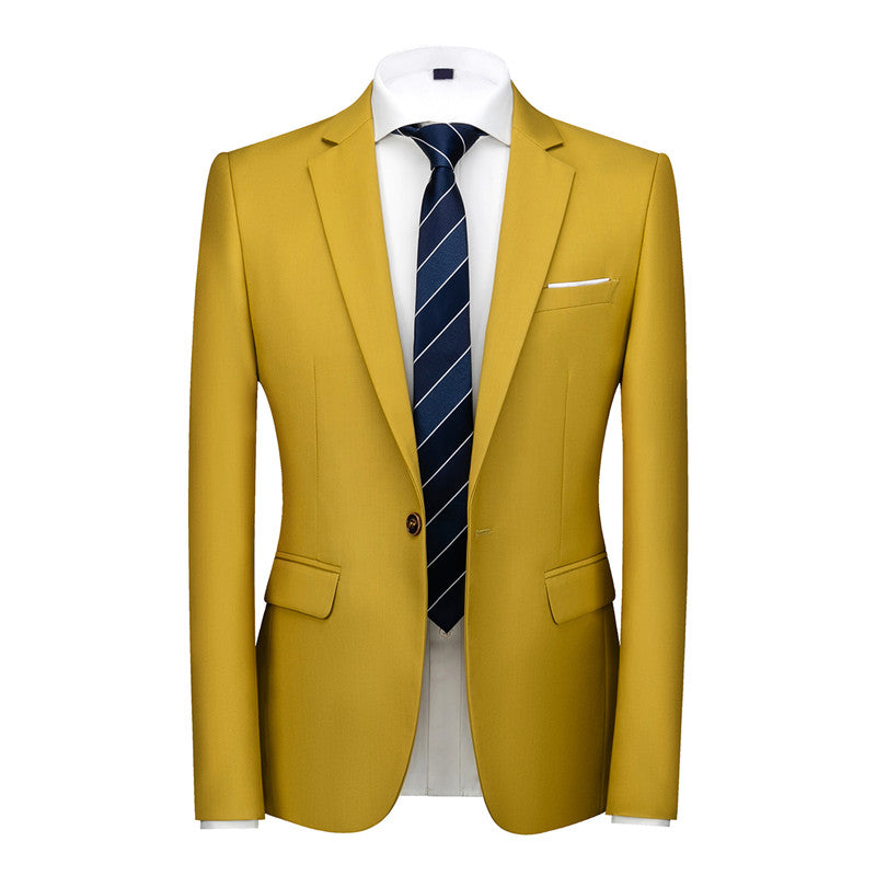 Men Blazer with One Button Closure in Solid 8 Colors