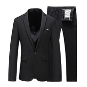 Men 2 Piece Suit One Button in Solid Black White Navy Grey