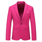 Men's Blazer Coat in Solid 8 Colors with One Button Closure