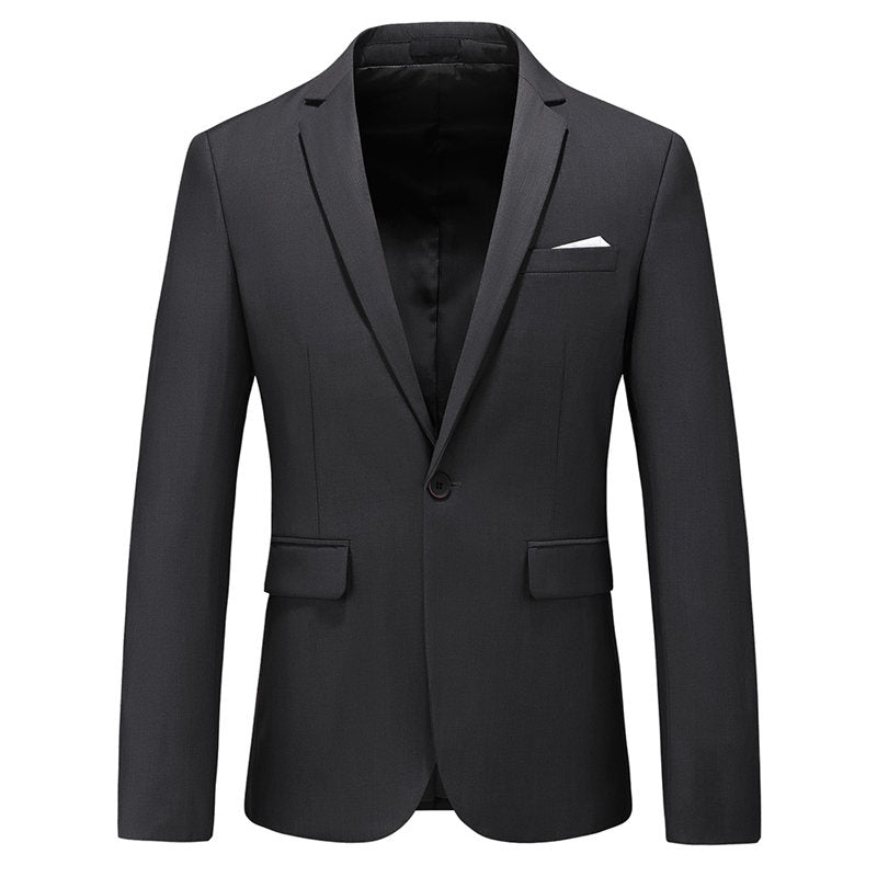 Men's Blazer Coat in Solid 8 Colors with One Button Closure