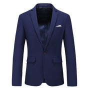 Men's Blazer Coat in Solid 8 Colors with One Button Closure