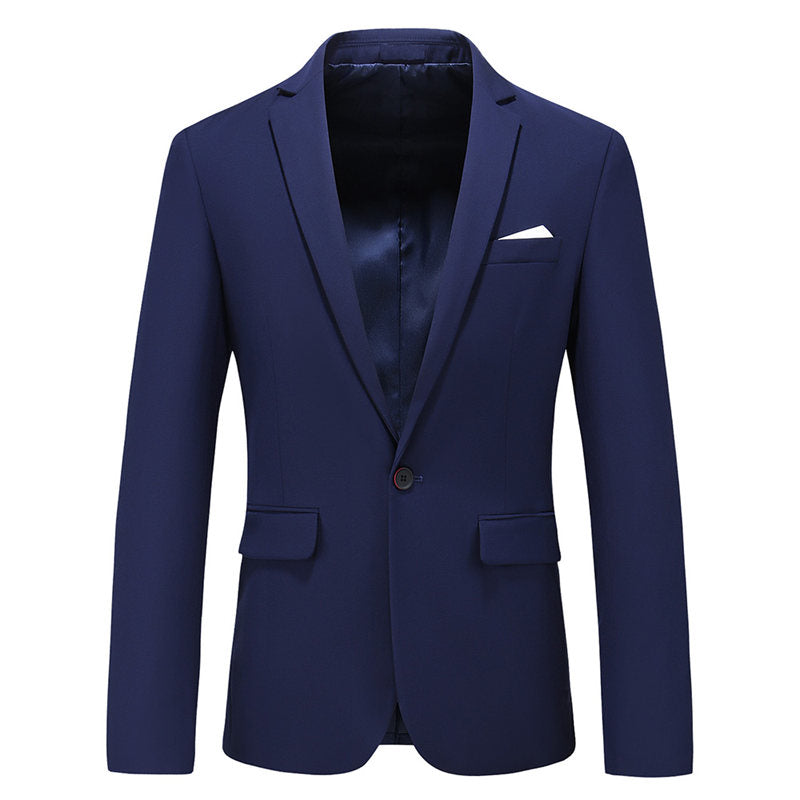Men's Blazer Coat in Solid 8 Colors with One Button Closure