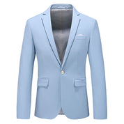 Men's Blazer Coat in Solid 8 Colors with One Button Closure