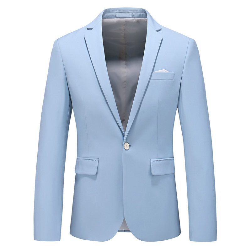 Men's Blazer Coat in Solid 8 Colors with One Button Closure