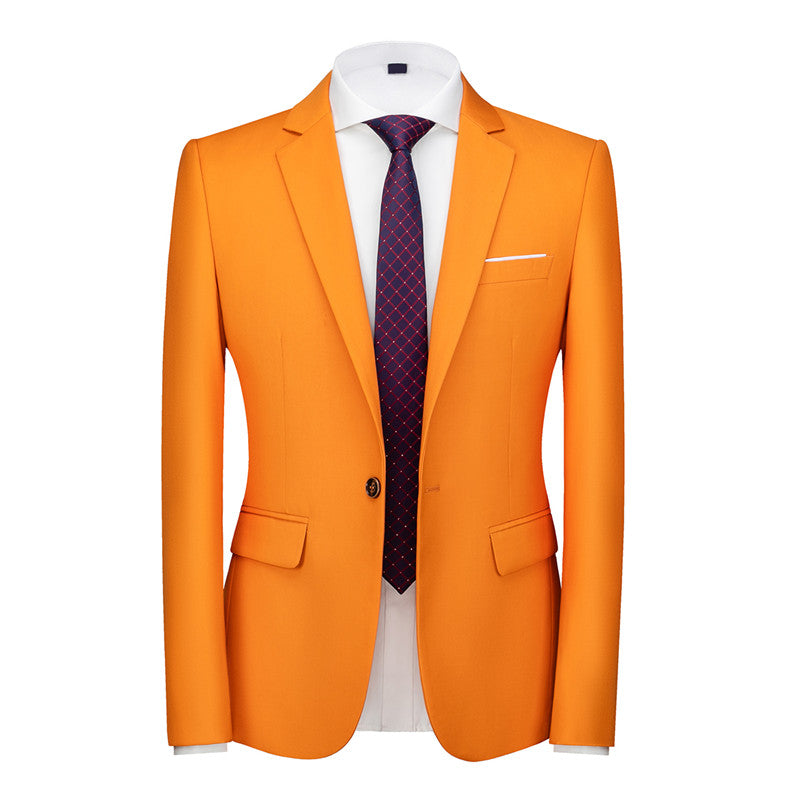 Men Blazer with One Button Closure in Solid 8 Colors