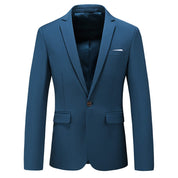Men's Blazer Coat in Solid 8 Colors with One Button Closure