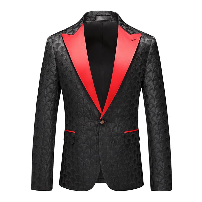 Men‘s Blazer Slim Fit Suit Jacket Casual Printed Sport Coat