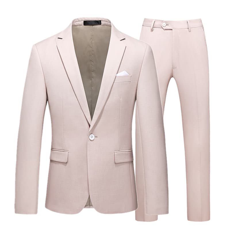 Mens 2 Piece Suit Skinny Beige Tuxedos For Wedding Meeting Graduation