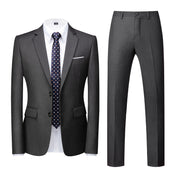 Men 2 Piece Solid Suit in 8 Colors 2 Button Closure